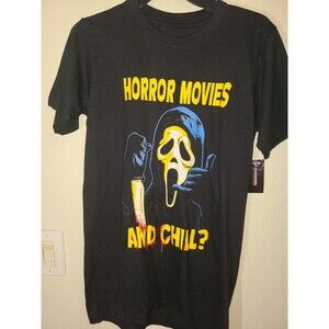 Ghostface Scream T-Shirt "Horror Movies and Chill" Tee Size Men Small NEW